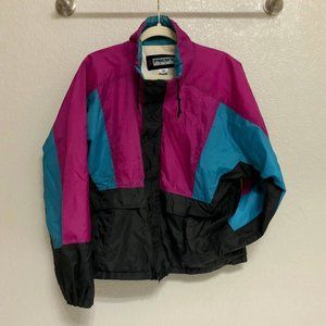 Super 90s Purple and Black Windbreaker Jacket -‎ Size Unisex Medium